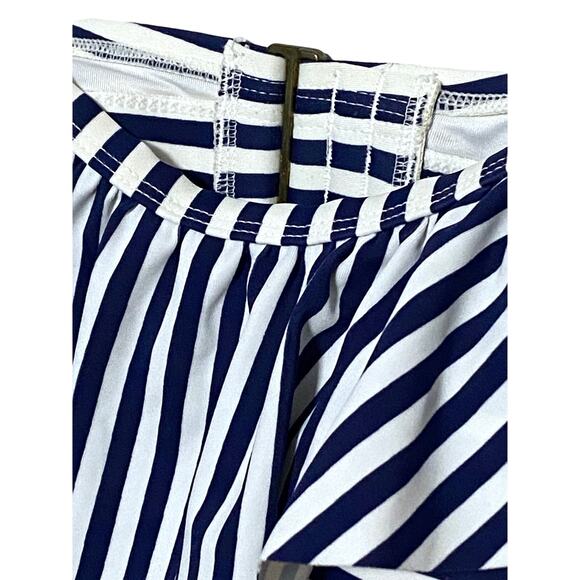 Vineyard Vines for Target Bikini Top Ruffle White Blue Striped Nautical Women 1X - Picture 4 of 8